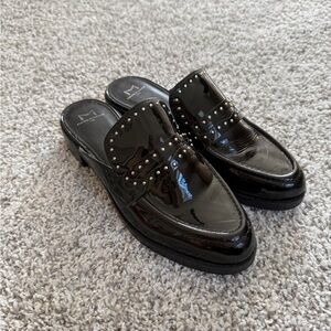 Marc Fisher Black Patent Leather Slip-Ons
